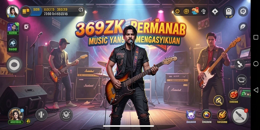 Tampilan gameplay 369ZK yang penuh aksi dan musik seru.