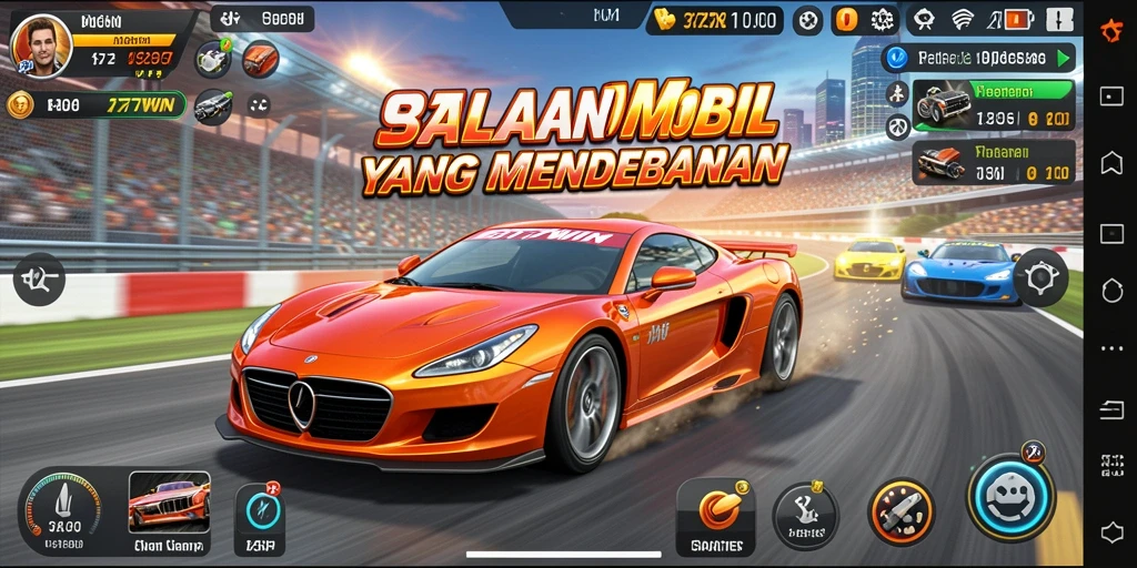 Tangkapan layar gameplay 9777WIN yang menunjukkan aksi balapan mendebarkan.
