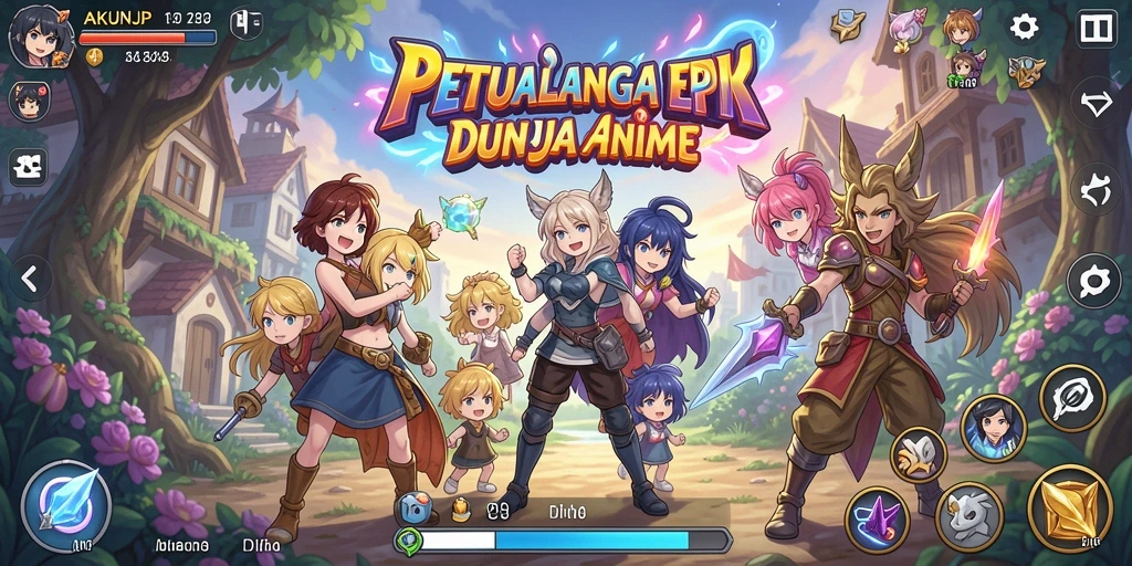 Screenshot dari gameplay AKUNJP menampilkan aksi seru karakter anime.