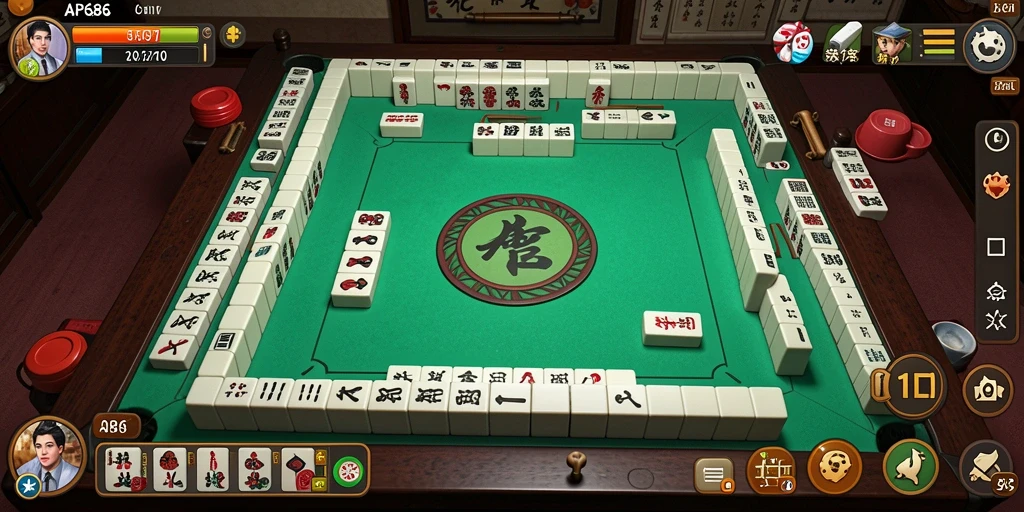 Tampilan gameplay Mahjong dalam AP686 yang menantang dan seru.
