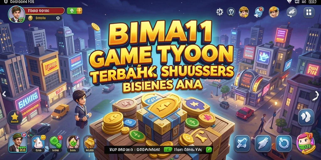Tampilan gameplay <strong>BIMA11</strong> yang menampilkan manajemen bisnis yang menarik.