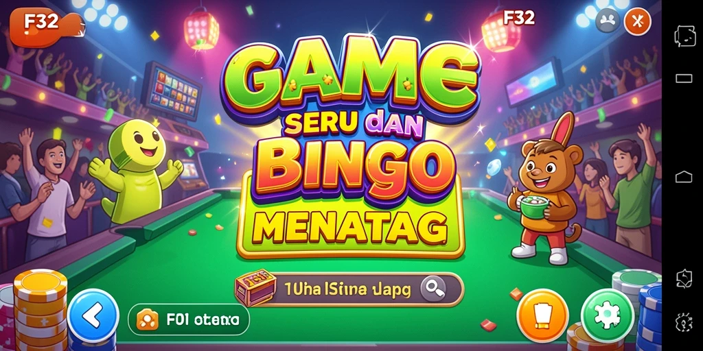 Tampilan seru gameplay F32 dengan angka Bingo yang menantang.