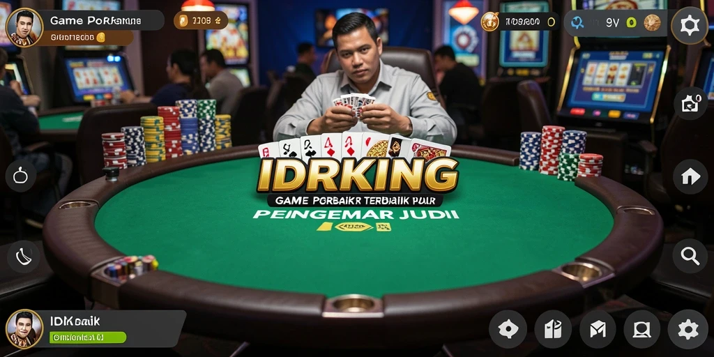 Screenshot gameplay IDRKING, menunjukkan momen seru dalam permainan Poker.