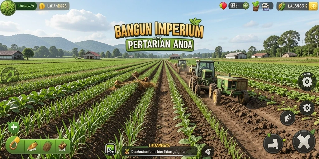 Tampilan menarik dari gameplay LADANG78 yang menunjukkan ladang yang sedang dikelola.