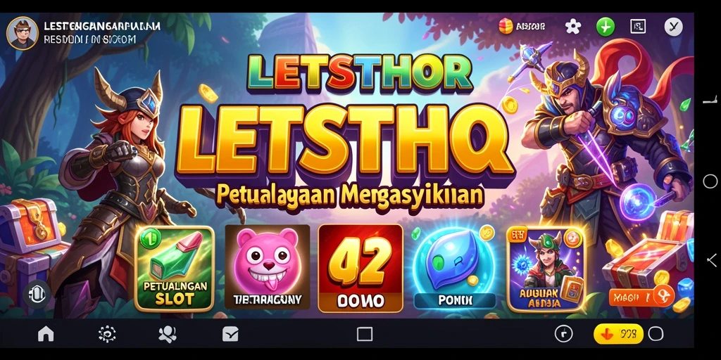 Screenshot gameplay menarik dari LETSTHOR yang menunjukkan fitur Slot.