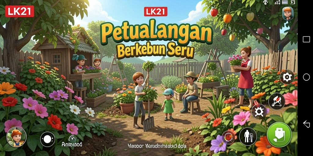 Screenshot gameplay LK21 menampilkan aktivitas berkebun yang mengasyikkan.