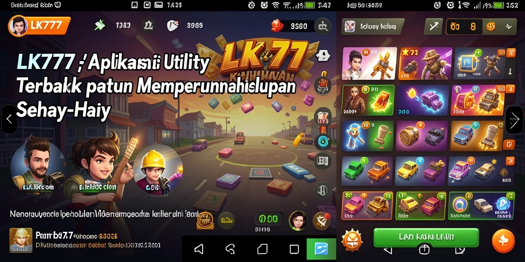 Tampilan utama aplikasi LK777 dengan fitur pengelolaan tugas.