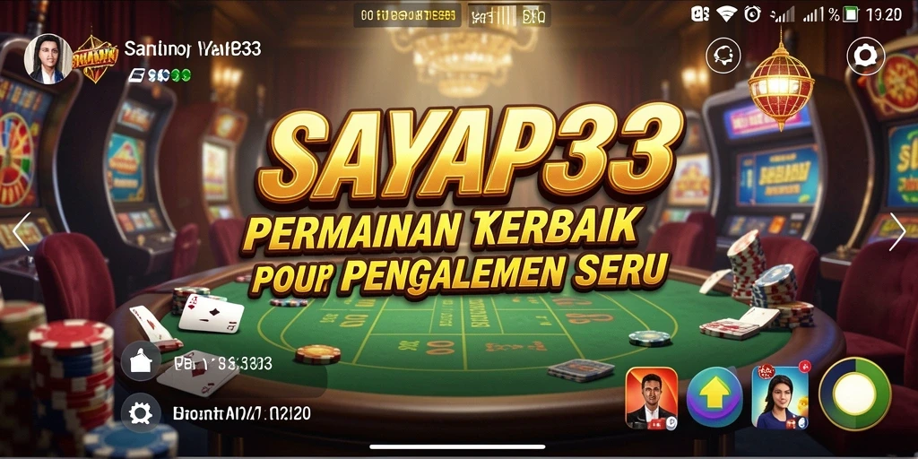Screenshot utama SAYAP33 menampilkan gameplay Kasino yang mengasyikkan.