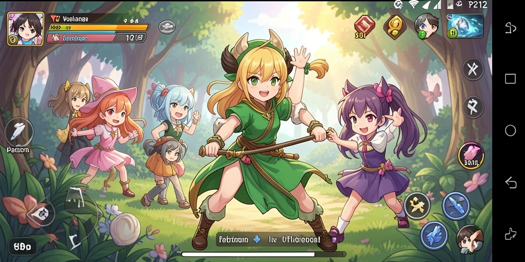 Tampilan menakjubkan dari gameplay SP212 dengan karakter anime.
