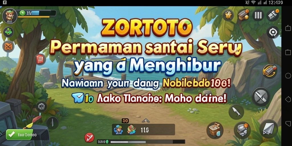 Tampilan menarik dari gameplay ZORTOTO yang penuh warna.